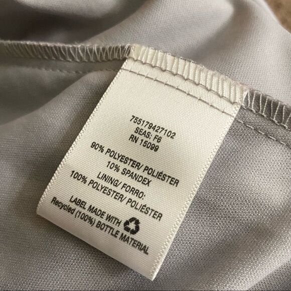 Covington Wm’s Sz 12 Gray Silver Shimmer Twist Front Fit Flare Formal Dress - Picture 7 of 7